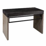 Black and Brown Rectangular Writing Desk with Sled Base Design 15 Black and Brown Rectangular Writing Desk with Sled Base Design