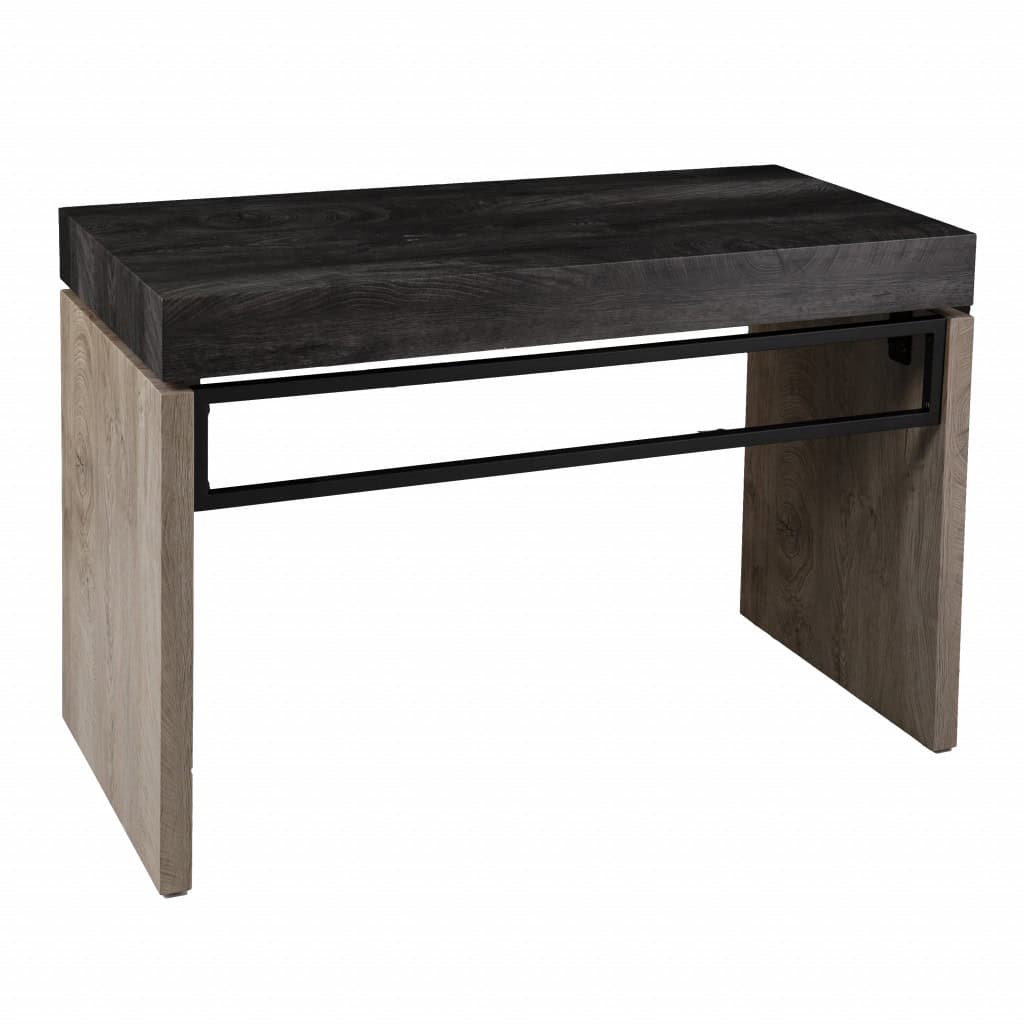 Black and Brown Rectangular Writing Desk with Sled Base Design 6 Black and Brown Rectangular Writing Desk with Sled Base Design - Image 6