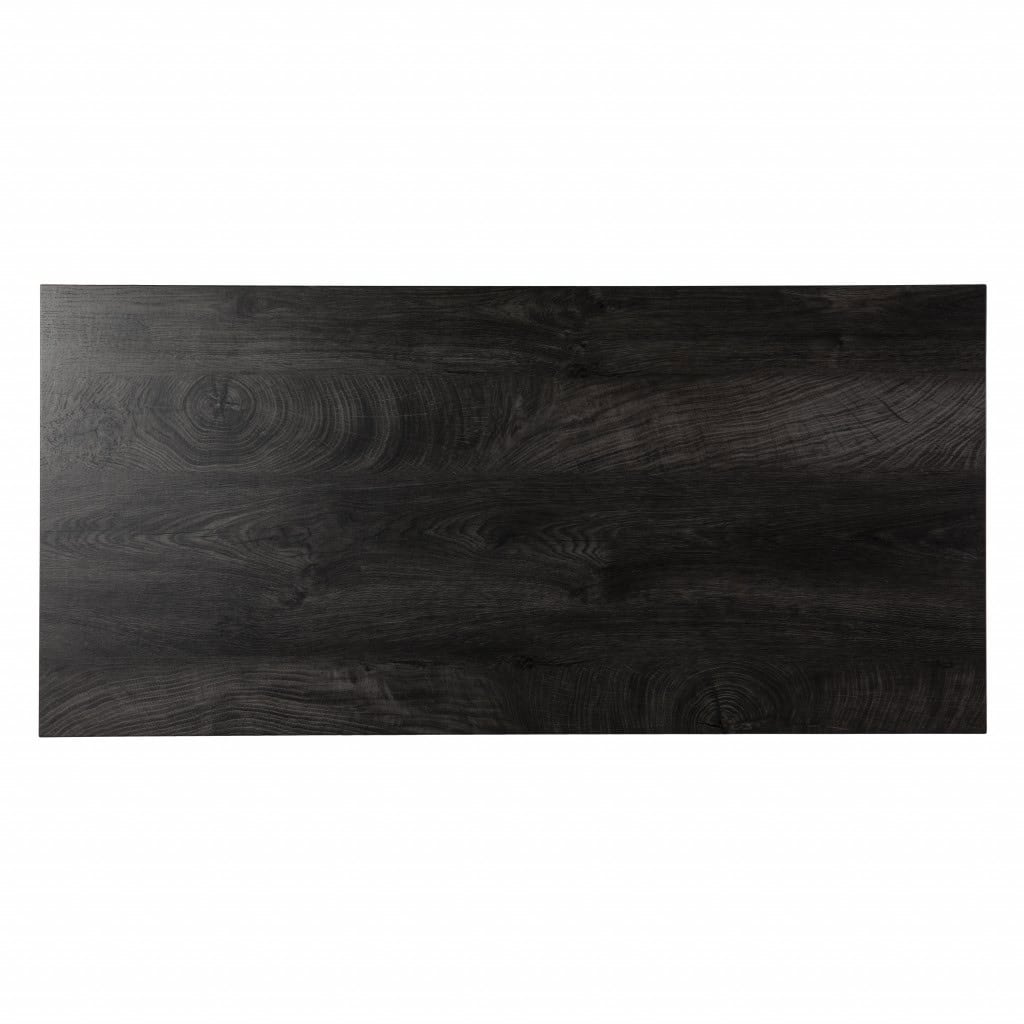 Black and Brown Rectangular Writing Desk with Sled Base Design 7 Black and Brown Rectangular Writing Desk with Sled Base Design - Image 7