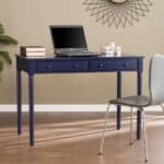 Navy Blue Cottage Style Writing Desk with Storage Drawers