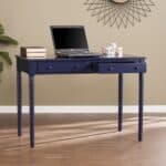 Navy Blue Cottage Style Writing Desk with Storage Drawers