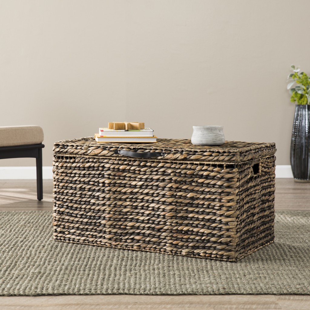 33 Inch Brown Rattan Wicker Metal Lift Top Coffee Table 9 33 Inch Brown Rattan Wicker Metal Lift Top Coffee Table - Image 9
