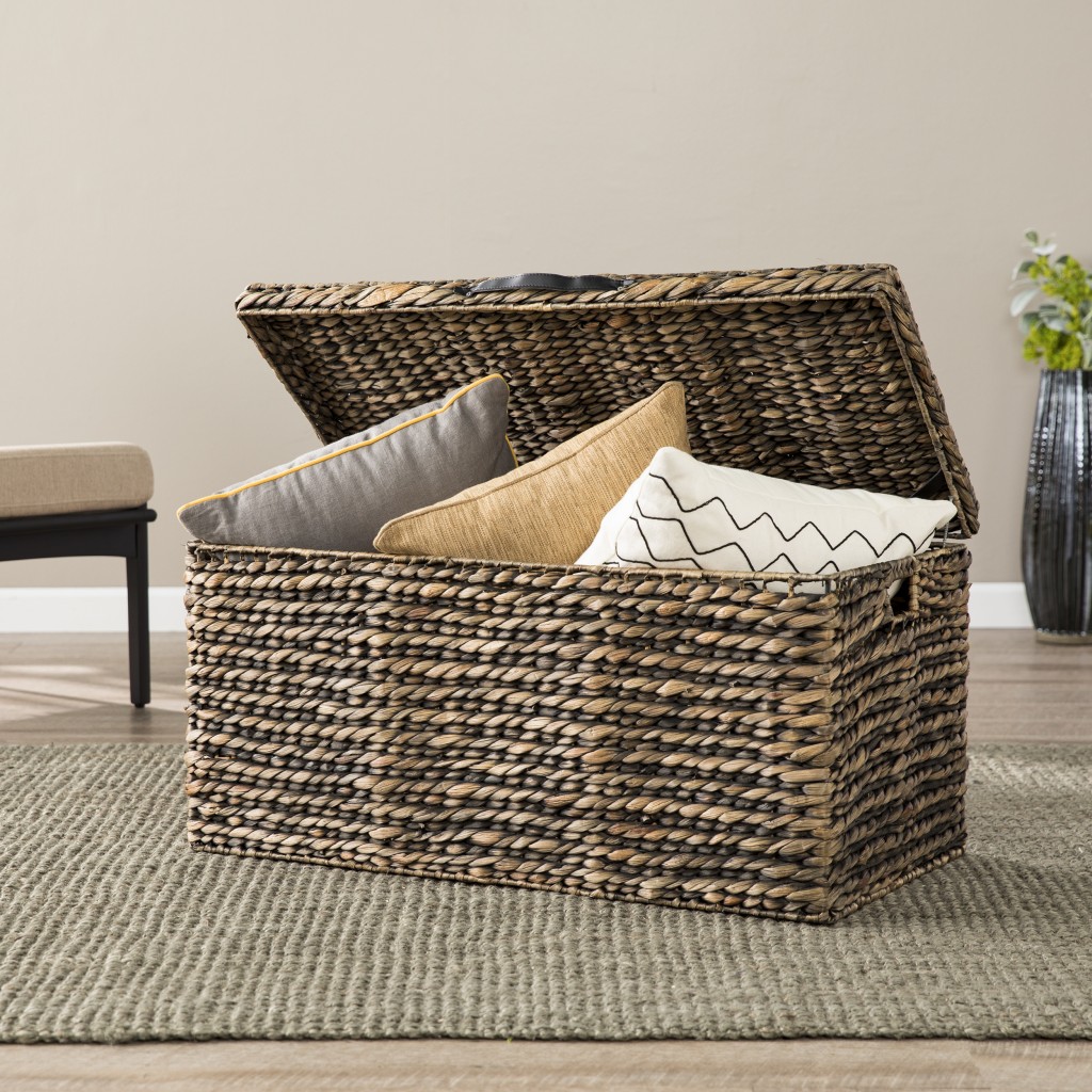 33 Inch Brown Rattan Wicker Metal Lift Top Coffee Table 8 33 Inch Brown Rattan Wicker Metal Lift Top Coffee Table - Image 8
