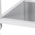 Gray and White Glass Rolling Bar Cart With Wine Storage