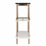 Gold Black and White Oval Bar Cart With Wine Storage