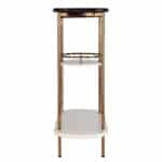 Gold Black and White Oval Bar Cart With Wine Storage