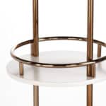 Gold Black and White Oval Bar Cart With Wine Storage