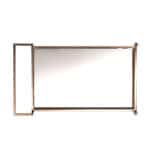 Champagne Metal Rolling Bar Cart With Mirrored Glass and Wine Storage