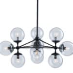 Mid-Century Black Metal Ceiling Lamp with Clear Glass Globes 13 Mid-Century Black Metal Ceiling Lamp with Clear Glass Globes