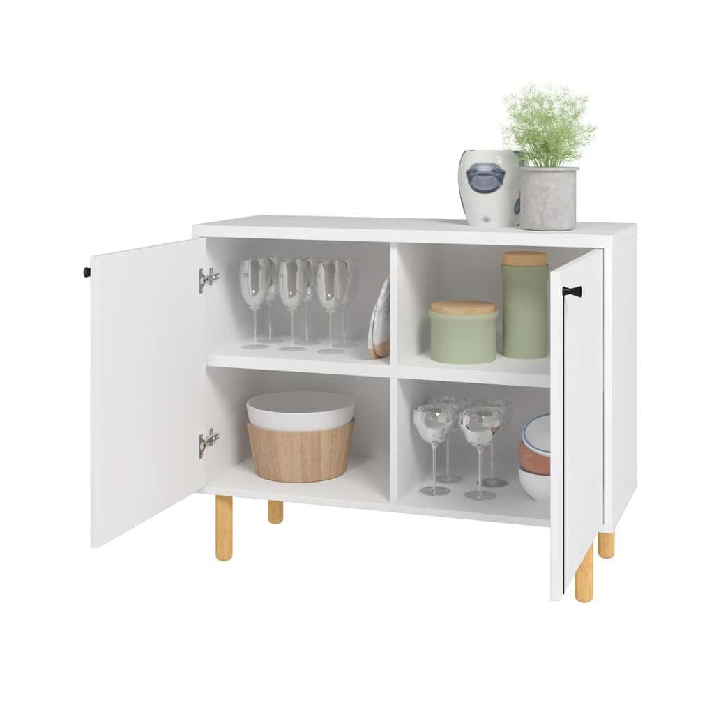 Modern White Sideboard Cabinet with Double Doors and Storage 2 Modern White Sideboard Cabinet with Double Doors and Storage - Image 2