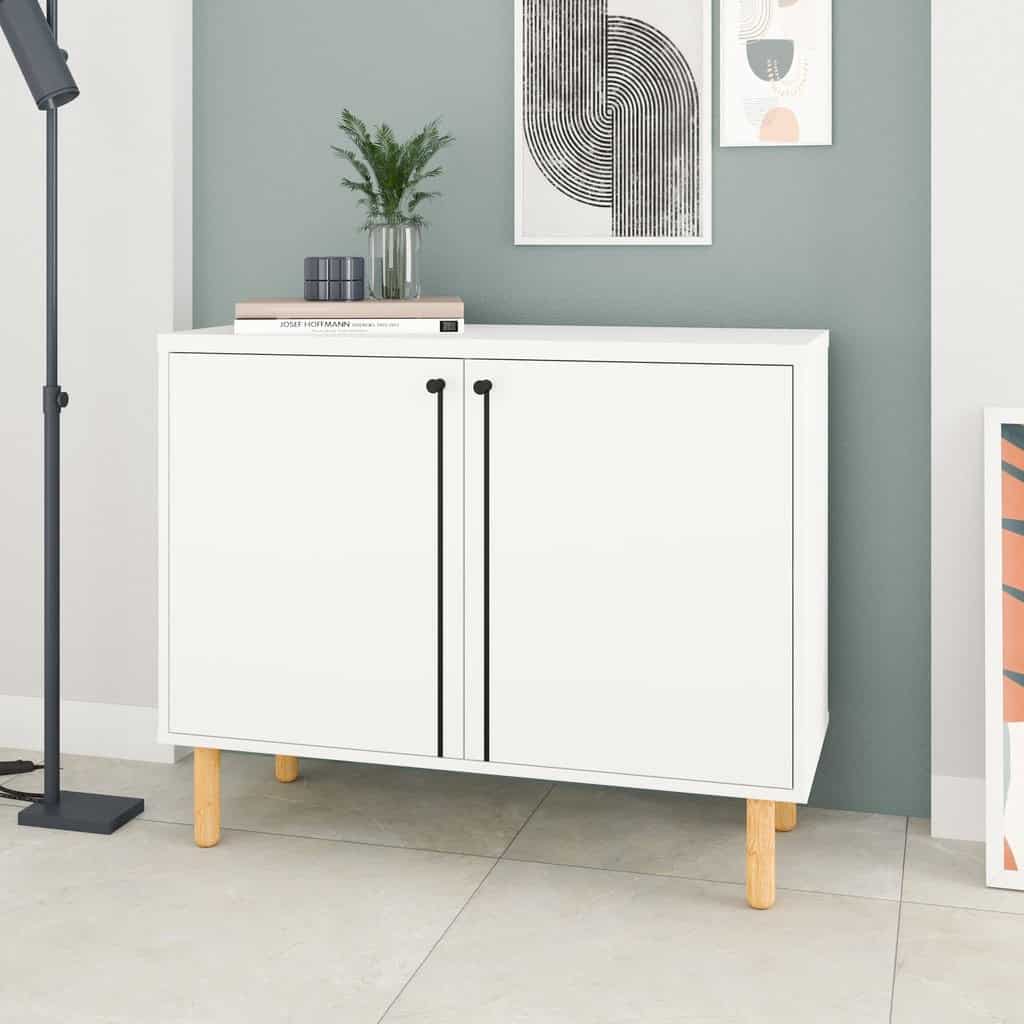 Modern White Sideboard Cabinet with Double Doors and Storage 5 Modern White Sideboard Cabinet with Double Doors and Storage - Image 5
