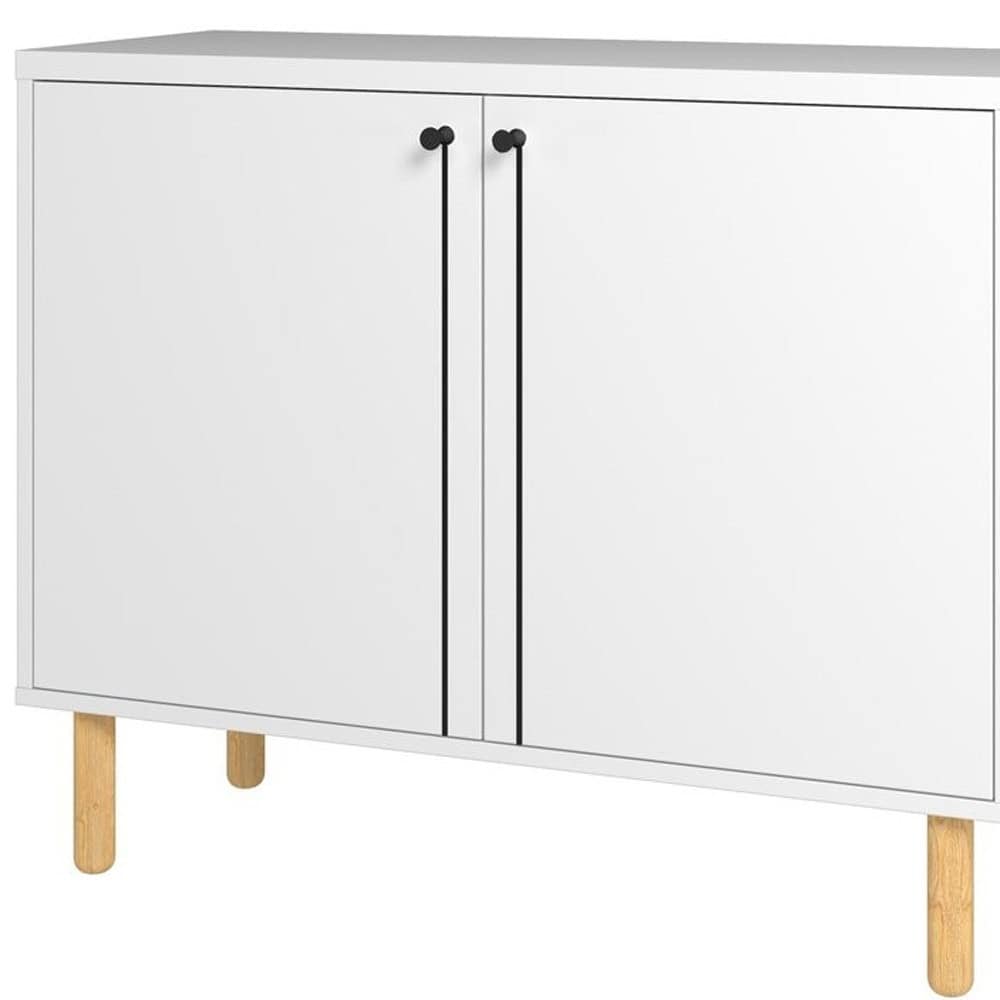 Modern White Sideboard Cabinet with Double Doors and Storage 4 Modern White Sideboard Cabinet with Double Doors and Storage - Image 4