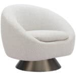 Modern Gray Swivel Chair with 360-Degree Base and Armrests