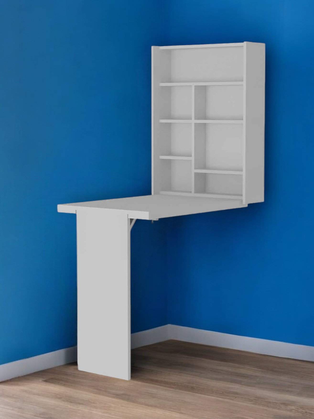 White Wall Mounted Writing Desk for Living Room or Office 1 White Wall Mounted Writing Desk for Living Room or Office