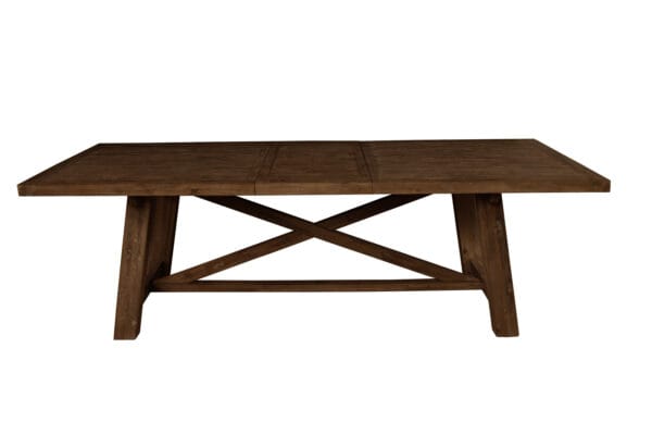 Farmhouse Acacia Dining Table Medium Brown with Removable Leaf