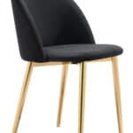 Black & Gold Velvet Dining Chair with Steel Legs (Set of 2) 10 Black & Gold Velvet Dining Chair with Steel Legs (Set of 2)