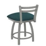 18-Inch Low Ladder Back Vanity Stool with Steel Frame, Anodized Nickel Finish, Graph Tidal Seat, and Single-Ring Base