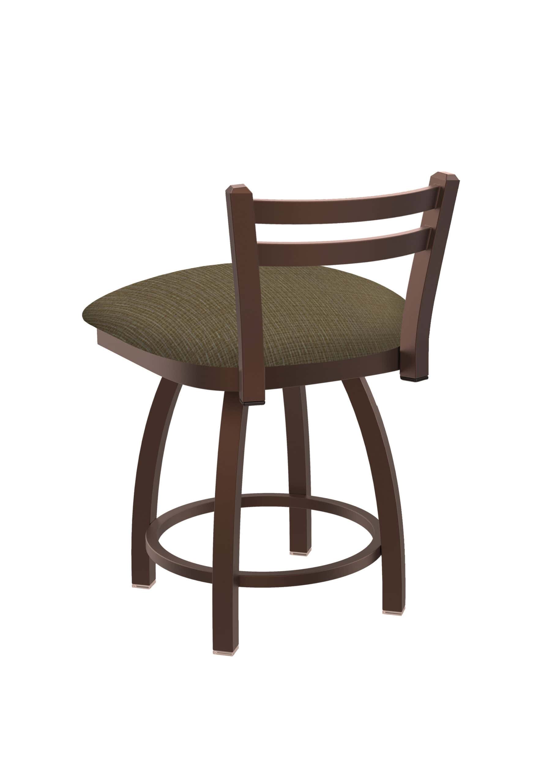 18-Inch Low Ladder Back Vanity Stool with Steel Frame, Bronze Finish, Graph Cork Seat, and Single-Ring Base 7 18-Inch Low Ladder Back Vanity Stool with Steel Frame, Bronze Finish, Graph Cork Seat, and Single-Ring Base