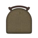 18-Inch Low Ladder Back Vanity Stool with Steel Frame, Bronze Finish, Graph Cork Seat, and Single-Ring Base