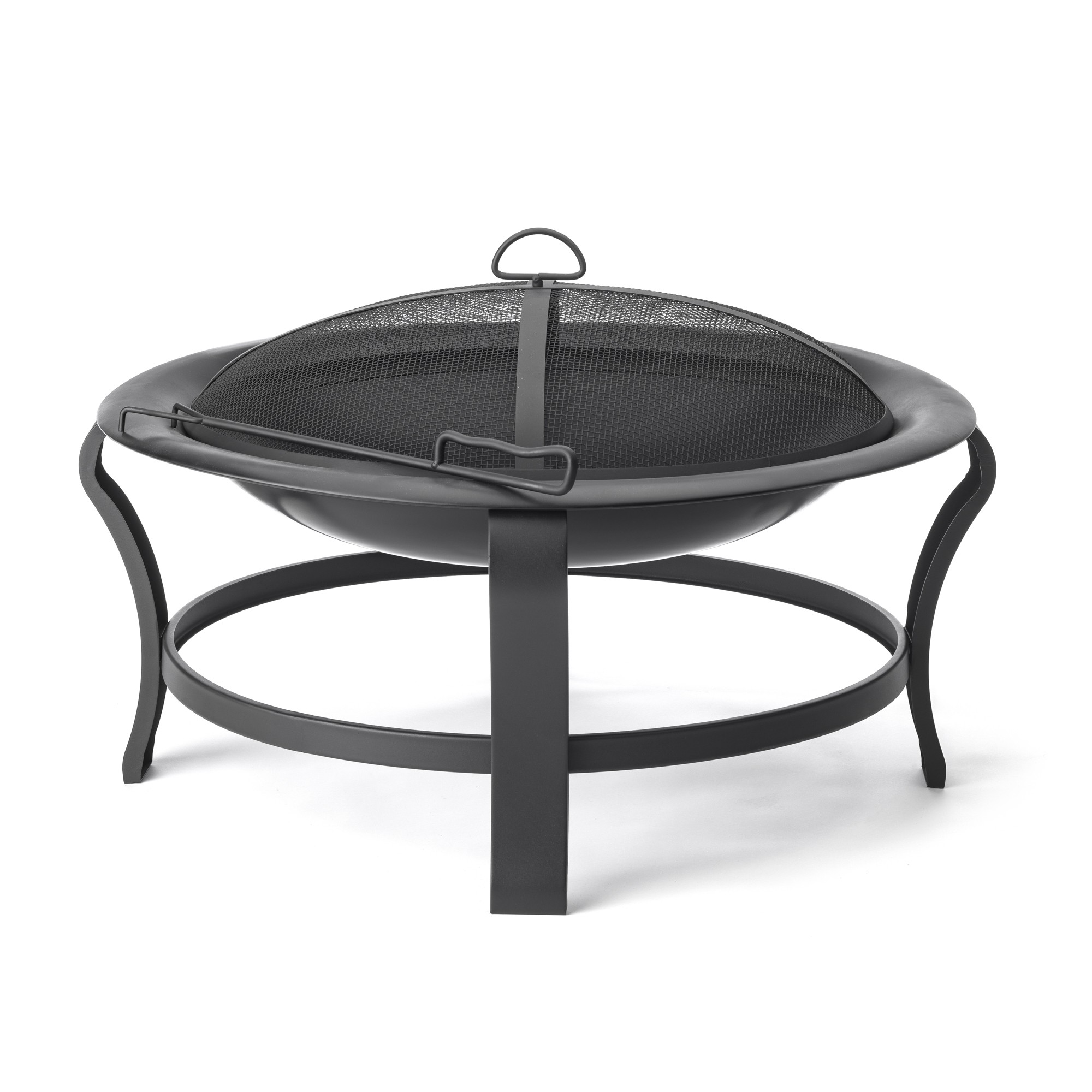 30" Black Steel Round Wood Burning Fire Pit with Cover 5 30" Black Steel Round Wood Burning Fire Pit with Cover