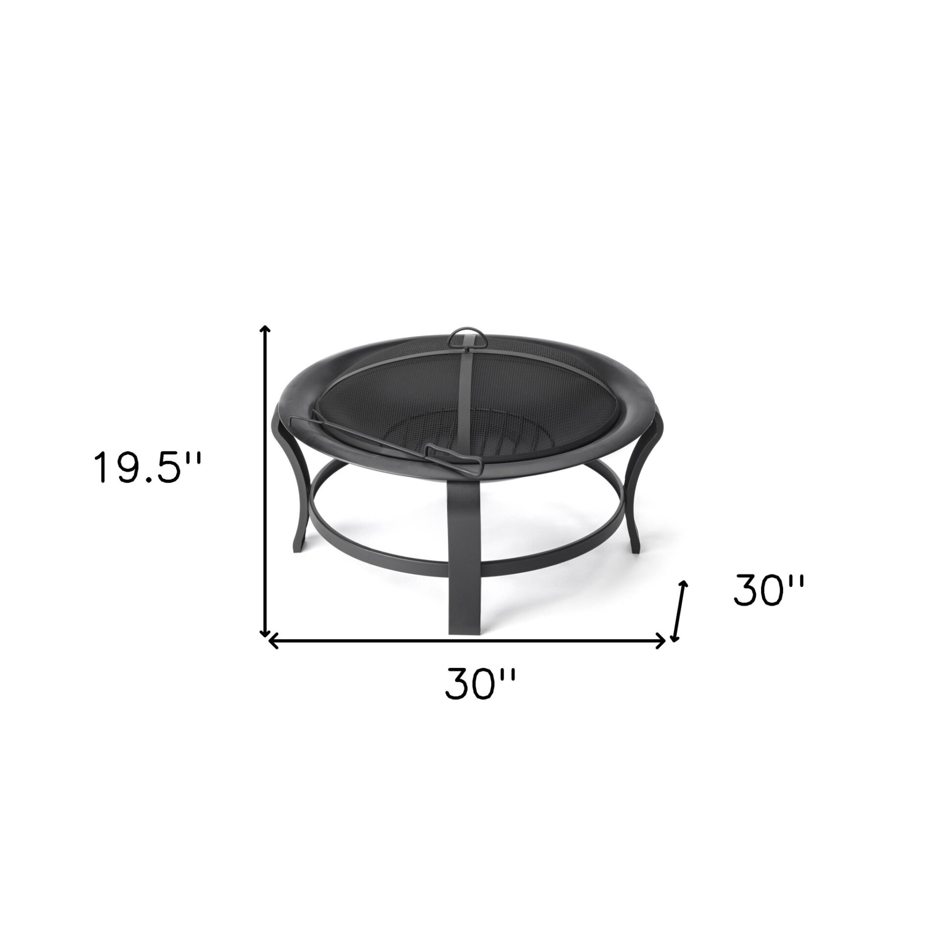 30" Black Steel Round Wood Burning Fire Pit with Cover 4 30" Black Steel Round Wood Burning Fire Pit with Cover - Image 4