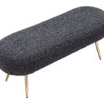 Velvet Black Bench with Steel Legs, Modern Design, Seats 2 9 Velvet Black Bench with Steel Legs, Modern Design, Seats 2