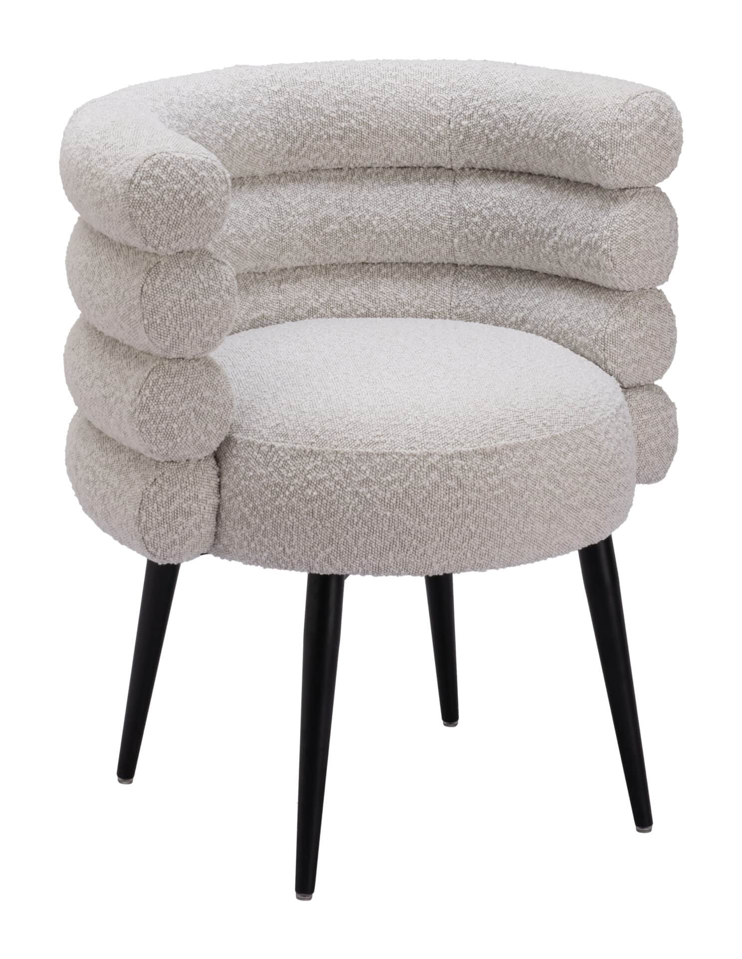 Teddy Fabric Dining Chair with Steel Frame in Misty Gray 1 Teddy Fabric Dining Chair with Steel Frame in Misty Gray