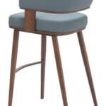 Plush Gray Barstool with Walnut Faux Wood and Armrests 12 Plush Gray Barstool with Walnut Faux Wood and Armrests