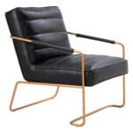 Modern Tufted Vinyl Accent Chair with Powder-Coated Steel Base 9 Modern Tufted Vinyl Accent Chair with Powder-Coated Steel Base