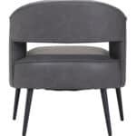 Vintage Gray Faux Leather Accent Chair with Steel Legs 14 Vintage Gray Faux Leather Accent Chair with Steel Legs