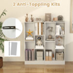 5-Cube Floor Bookcase with Anti-Tipping Kits and Storage