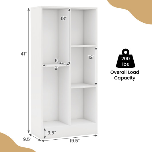 5-Cube Floor Bookcase with Anti-Tipping Kits and Storage - Image 5