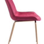 Velvet Red and Gold Dining Chairs with Steel Frame (Set of 2) 13 Velvet Red and Gold Dining Chairs with Steel Frame (Set of 2)