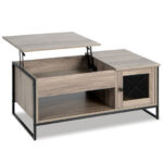 Lift Top Coffee Table with Storage and Hidden Compartment Gray 8 Lift Top Coffee Table with Storage and Hidden Compartment Gray