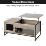 Lift Top Coffee Table with Storage and Hidden Compartment Gray 11 Lift Top Coffee Table with Storage and Hidden Compartment Gray