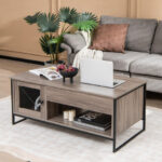 Lift Top Coffee Table with Storage and Hidden Compartment Gray 13 Lift Top Coffee Table with Storage and Hidden Compartment Gray