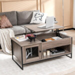 Lift Top Coffee Table with Storage and Hidden Compartment Gray 14 Lift Top Coffee Table with Storage and Hidden Compartment Gray