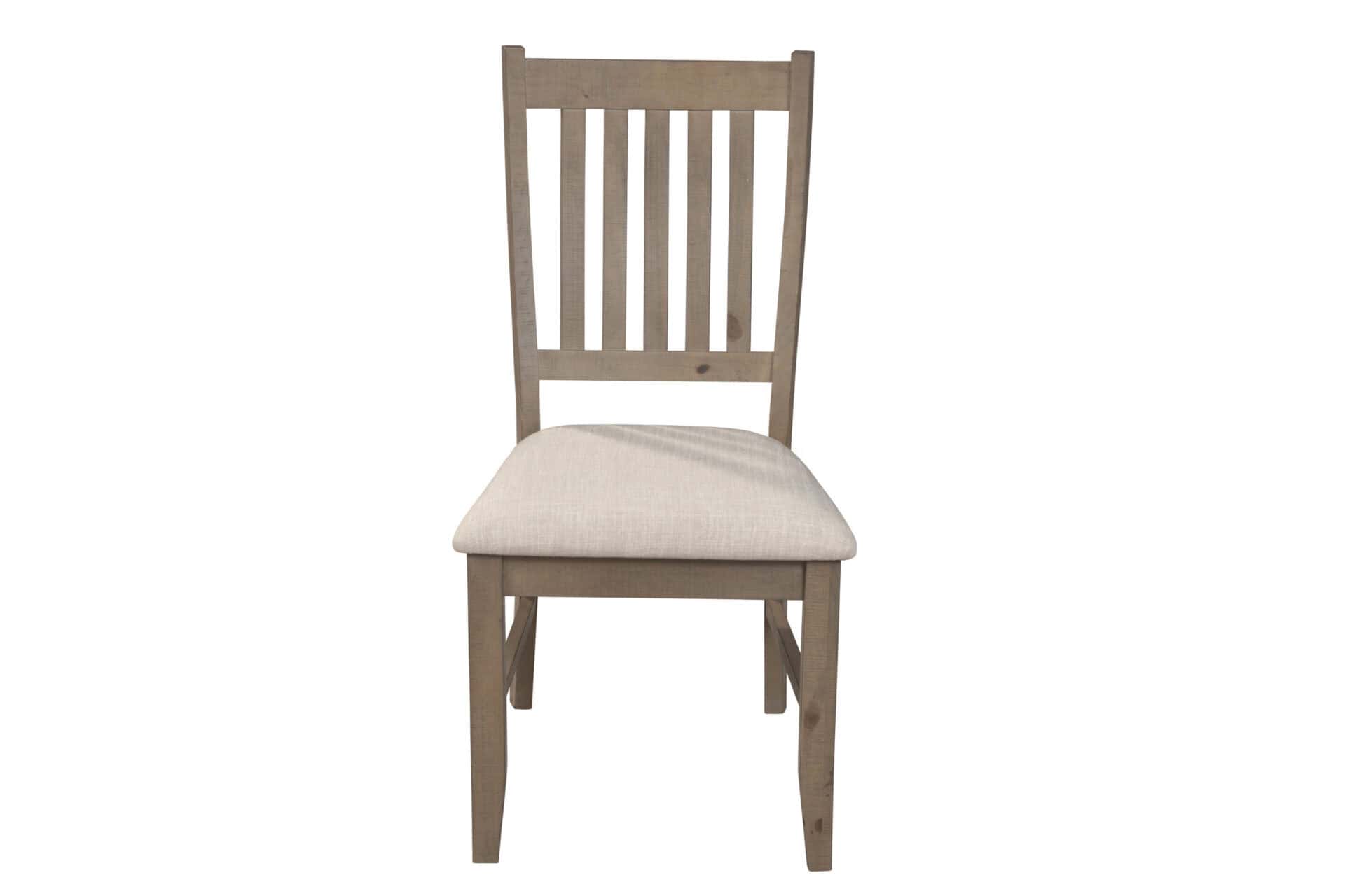 Farmhouse Solid Pine Natural Side Chairs with Beige Cushions (Set of 2) 2 Farmhouse Solid Pine Natural Side Chairs with Beige Cushions (Set of 2) - Image 2