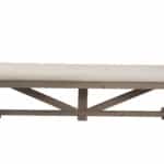 Farmhouse Solid Pine Upholstered Dining Bench Natural Finish
