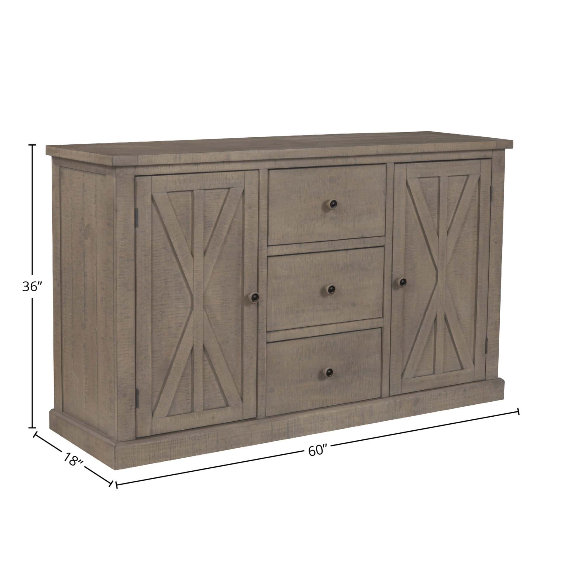 Natural Solid Pine Farmhouse Sideboard with Cabinets and Drawers 6 Natural Solid Pine Farmhouse Sideboard with Cabinets and Drawers - Image 6