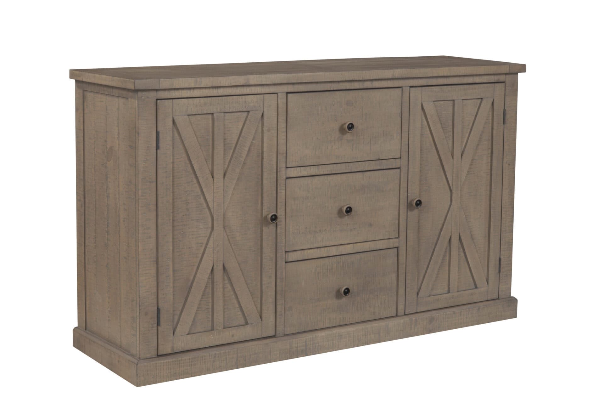 Natural Solid Pine Farmhouse Sideboard with Cabinets and Drawers 2 Natural Solid Pine Farmhouse Sideboard with Cabinets and Drawers - Image 2