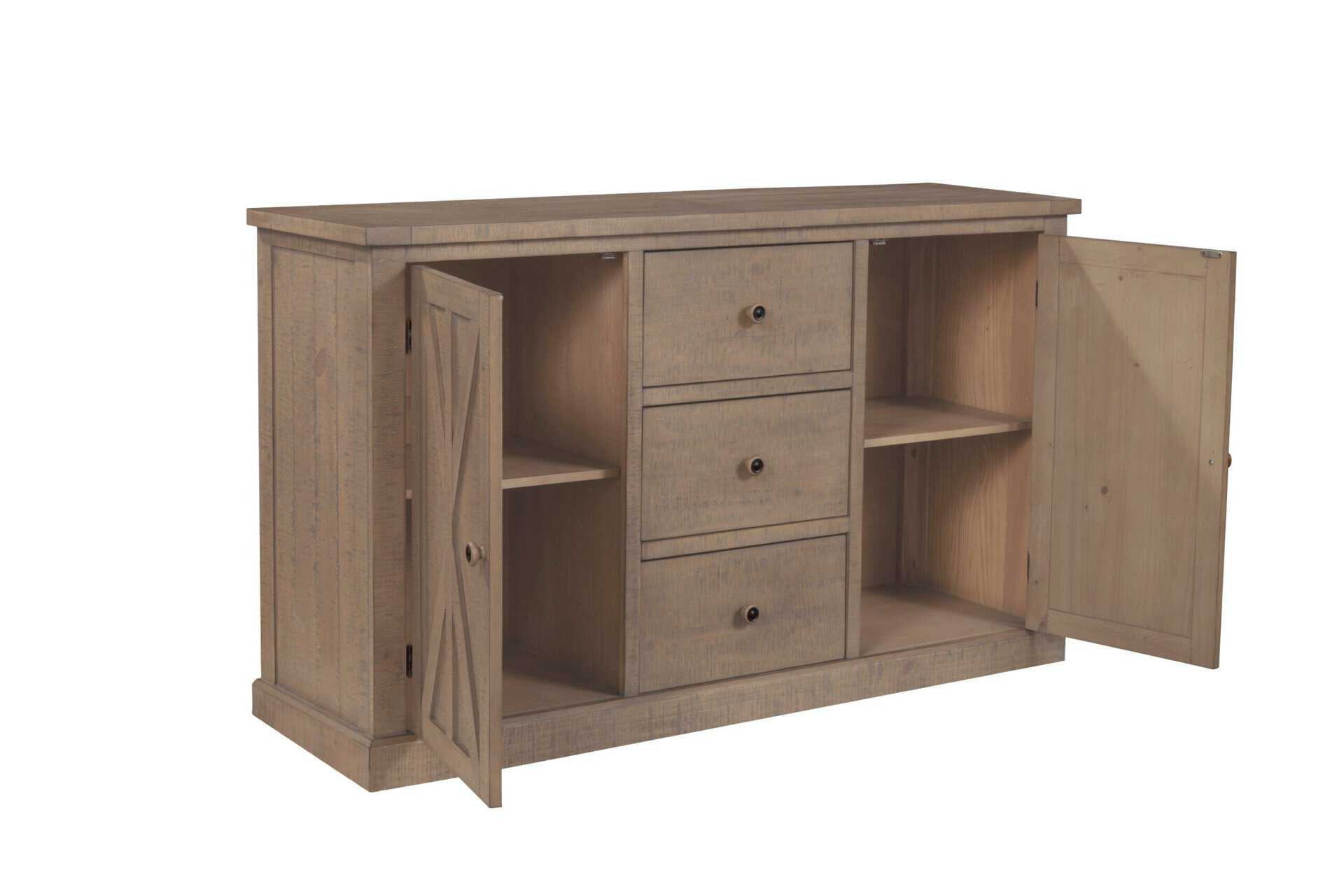 Natural Solid Pine Farmhouse Sideboard with Cabinets and Drawers 9 Natural Solid Pine Farmhouse Sideboard with Cabinets and Drawers