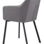 Gray Dining Chairs with Water-Resistant Fabric and Steel Frame (Set of 2)