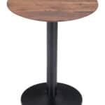 Round Pedestal Bistro Table with Brown and Black Finish