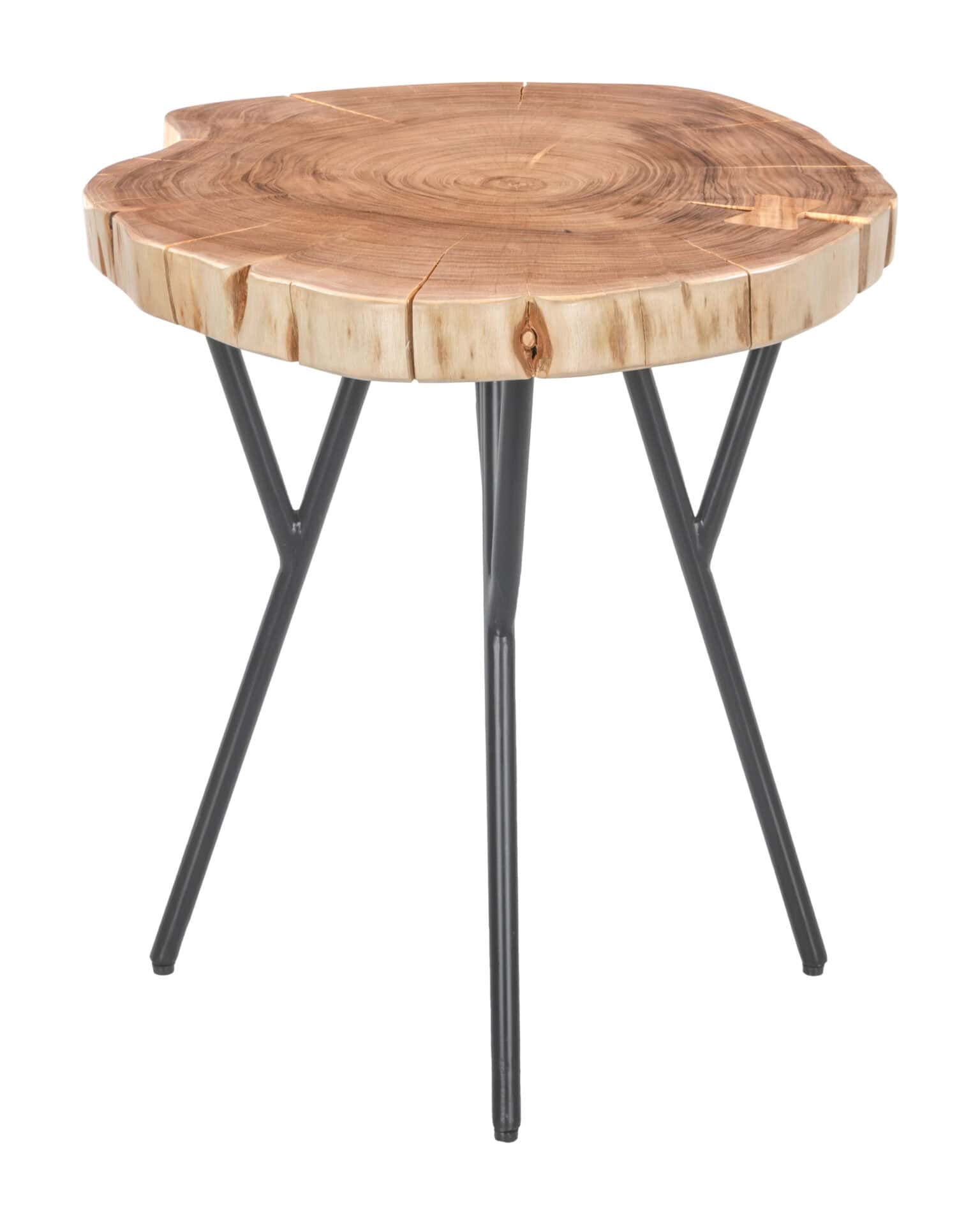 Reclaimed Acacia Wood and Steel Boho-Chic Accent Table 4 Reclaimed Acacia Wood and Steel Boho-Chic Accent Table - Image 4