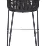 Black Outdoor-Indoor Barstools with Armrest and Footrest (Set of 2)