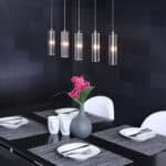 Five Bulb Chrome Ceiling Lamp with Sleek Halogen Lights 5 Five Bulb Chrome Ceiling Lamp with Sleek Halogen Lights