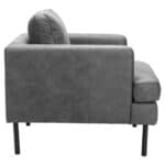 Vintage Gray Modern Armchair with Steel Legs and Armrests 12 Vintage Gray Modern Armchair with Steel Legs and Armrests