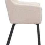 Beige Water-Resistant Dining Chair with Steel Frame (Set of 2)