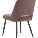 Modern Boho Dining Chair with Shearling Fabric and Steel Legs (Set of 2)